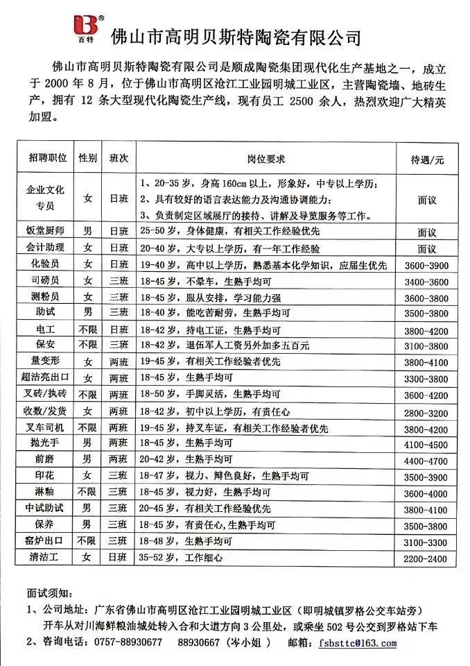 高明人才网最新兼职招聘信息汇总